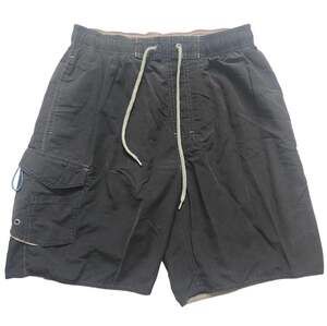 Vintage Y2K No Bad Days Board Shorts Size S Gray Cargo Swim Trunks